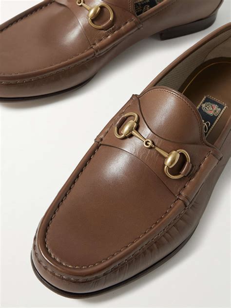 gucci brown loafers 3 panel|gucci lace up loafers.